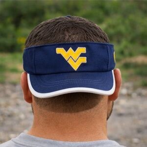 Vintage‎ West Virginia Mountaineers NCAA Adjustable Visor Hat Blue Unisex Adult